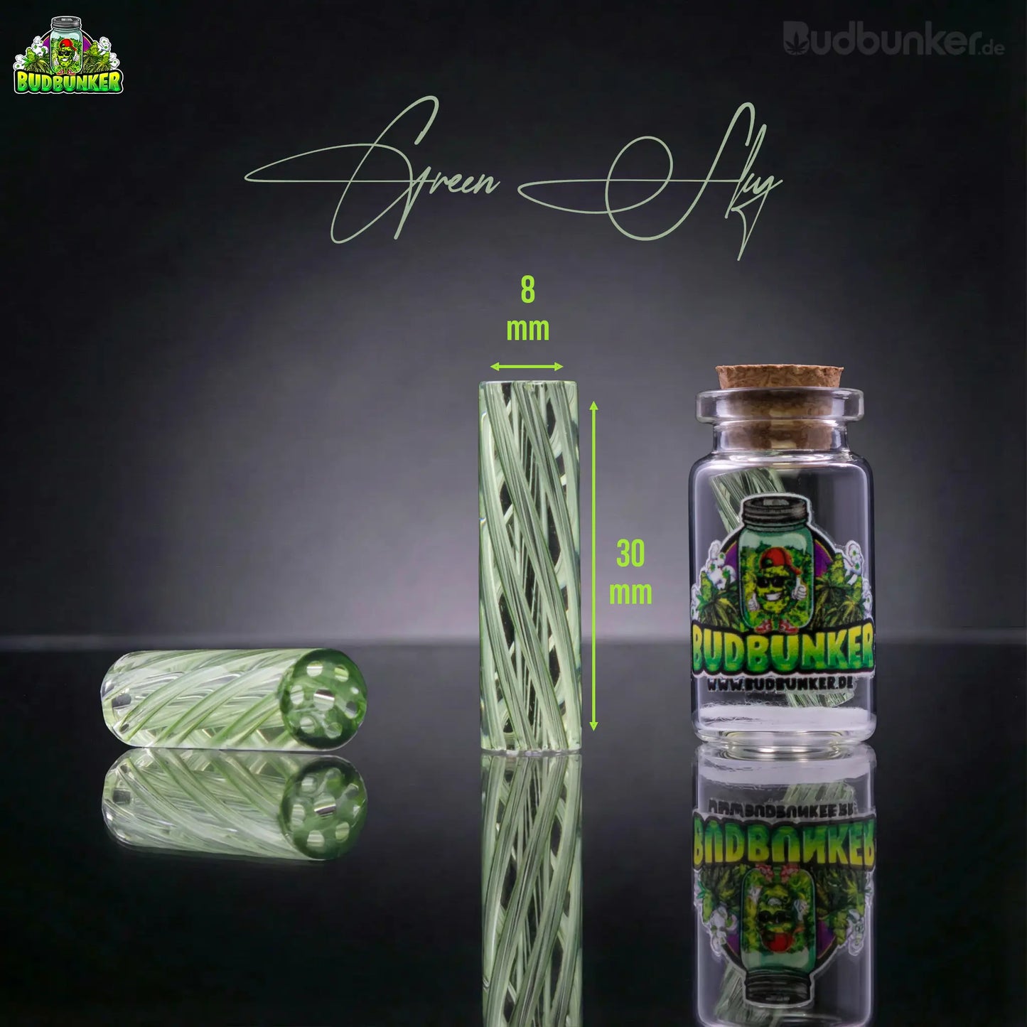 BUDBUNKER Glas Tip Ø 8 mm – 4 Farben