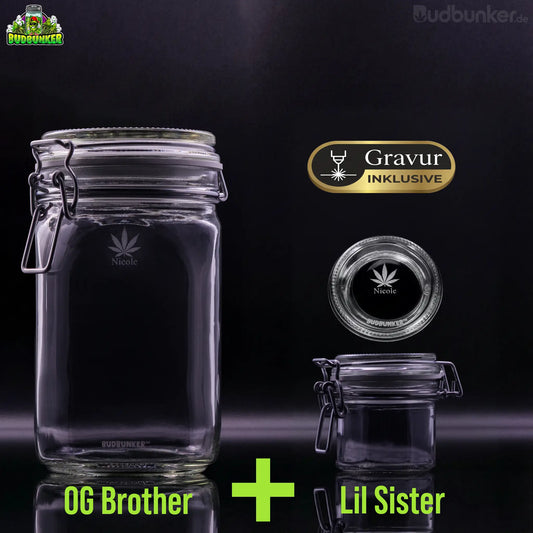 BudBunker Bud & Blood Bundle: 2 Vorratsgläser + Hygrometer