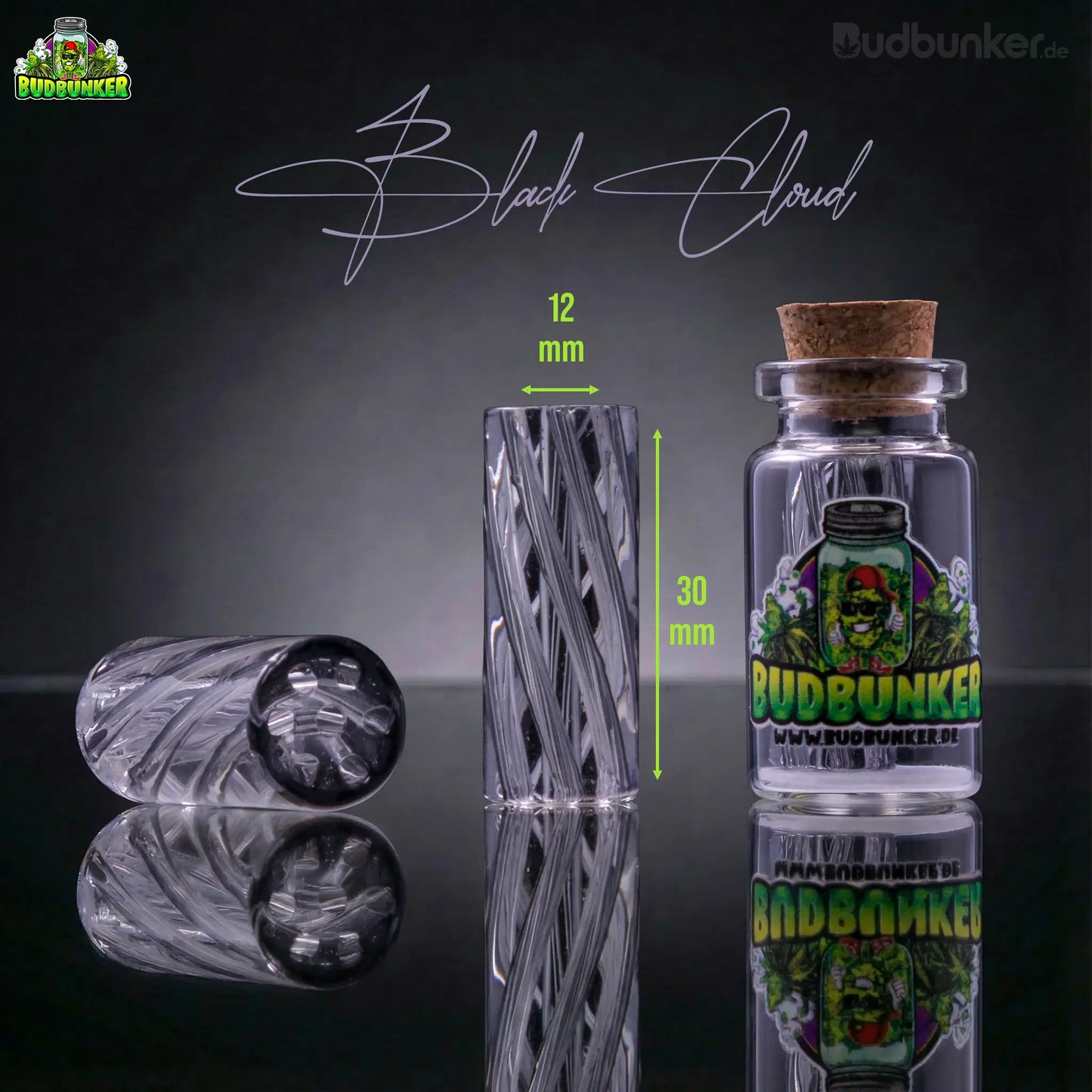 BUDBUNKER Glas Tip Ø 12 mm – 4 Farben