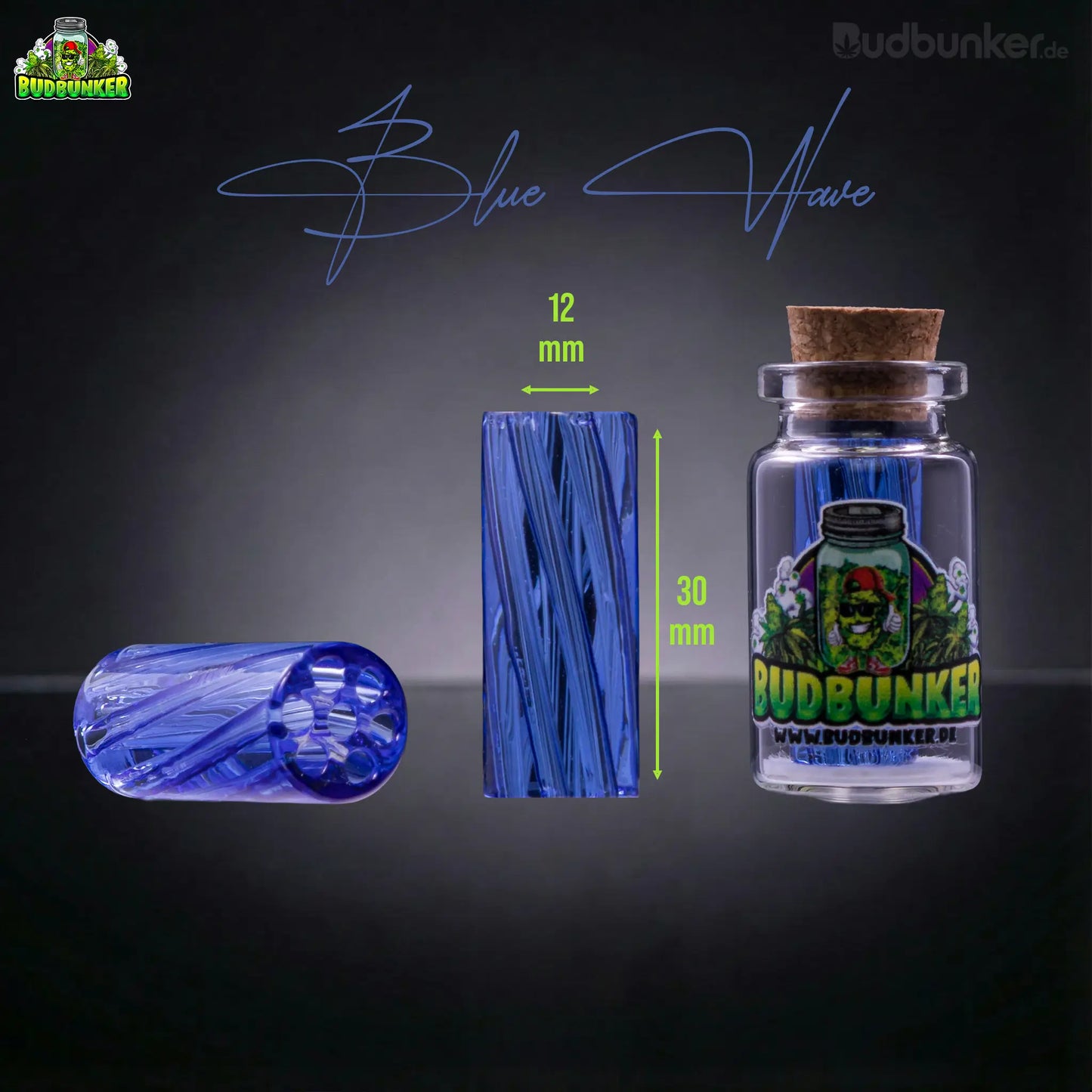 BUDBUNKER Glas Tip Ø 12 mm – 4 Farben