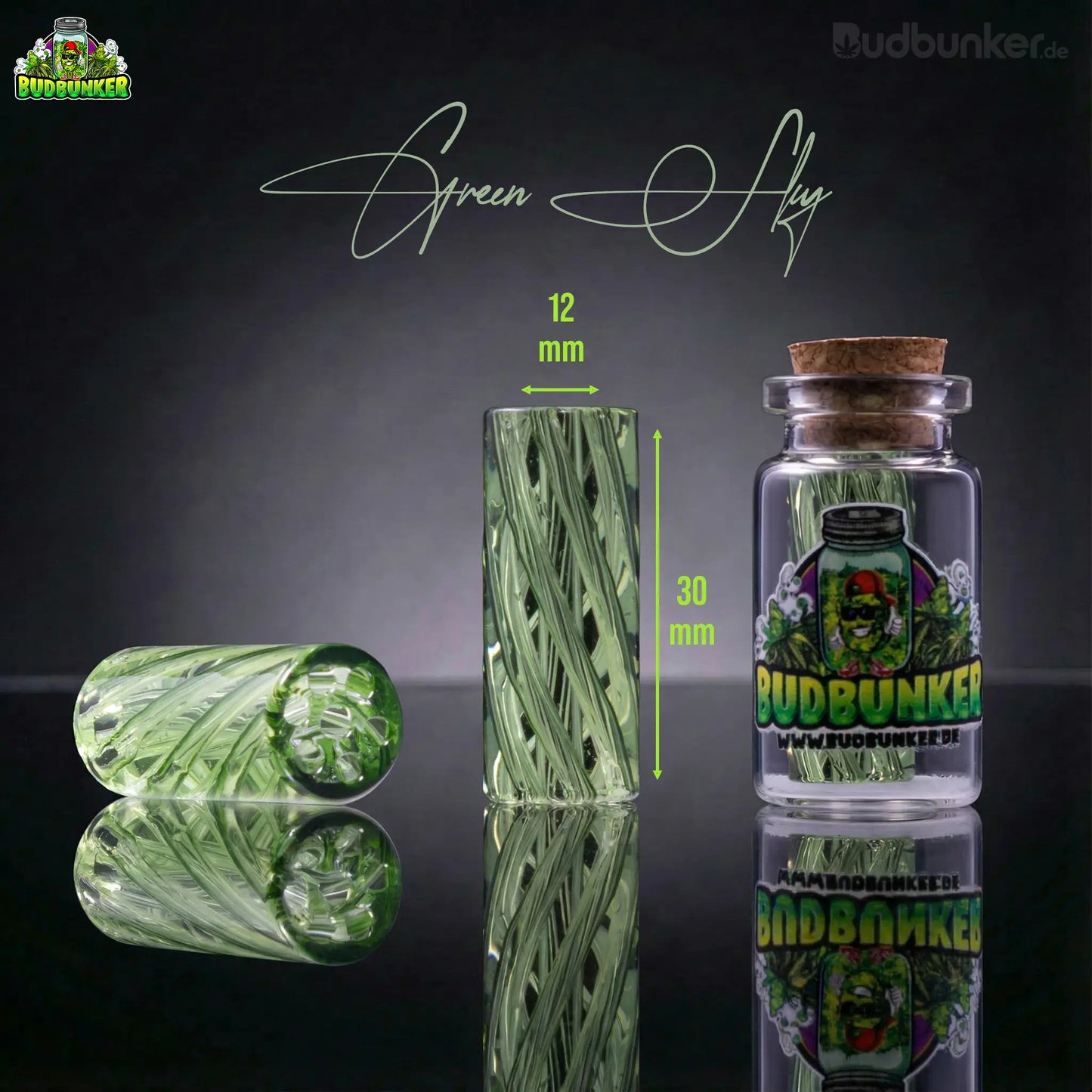 BUDBUNKER Glas Tip Ø 12 mm – 4 Farben