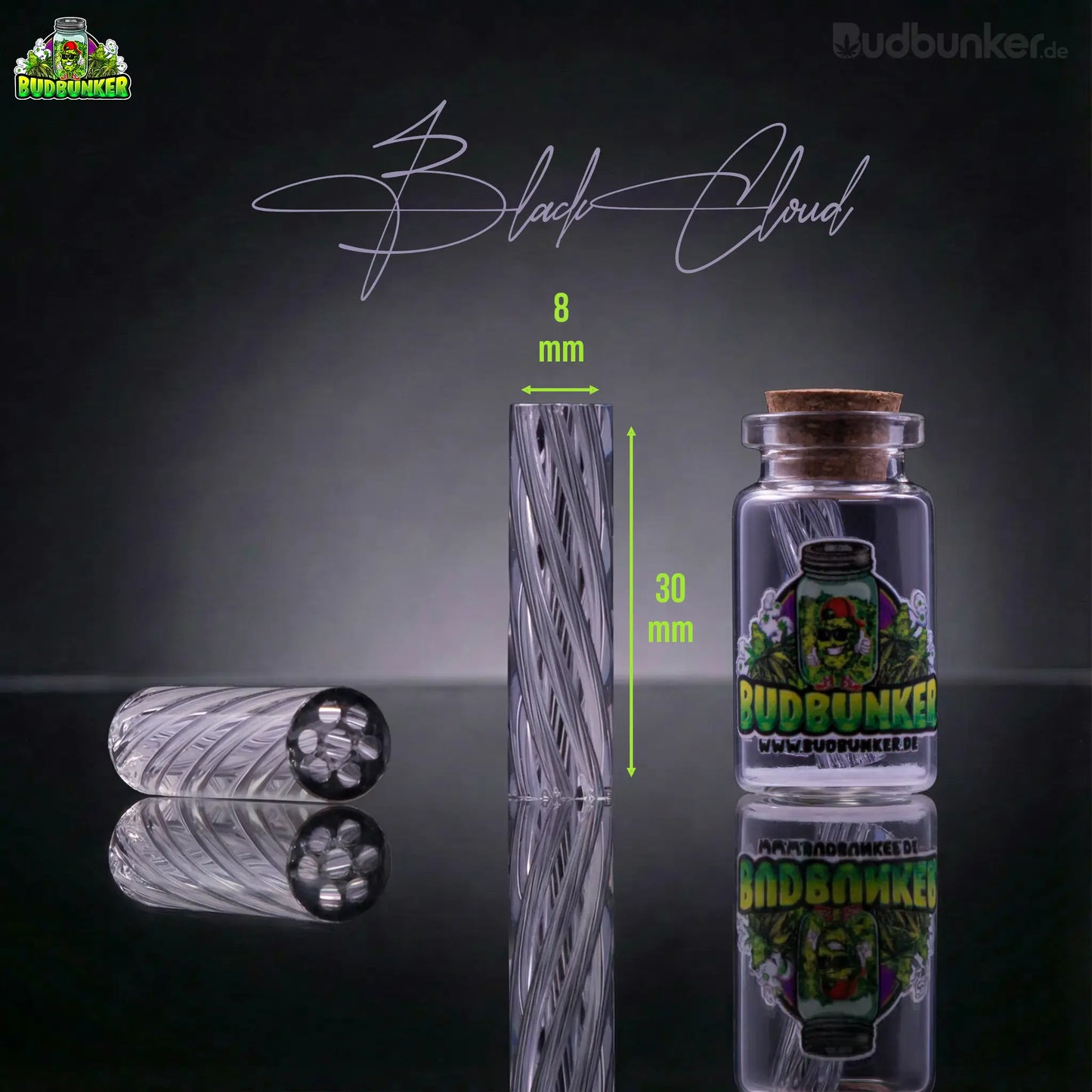 BUDBUNKER Glas Tip Ø 8 mm – 4 Farben