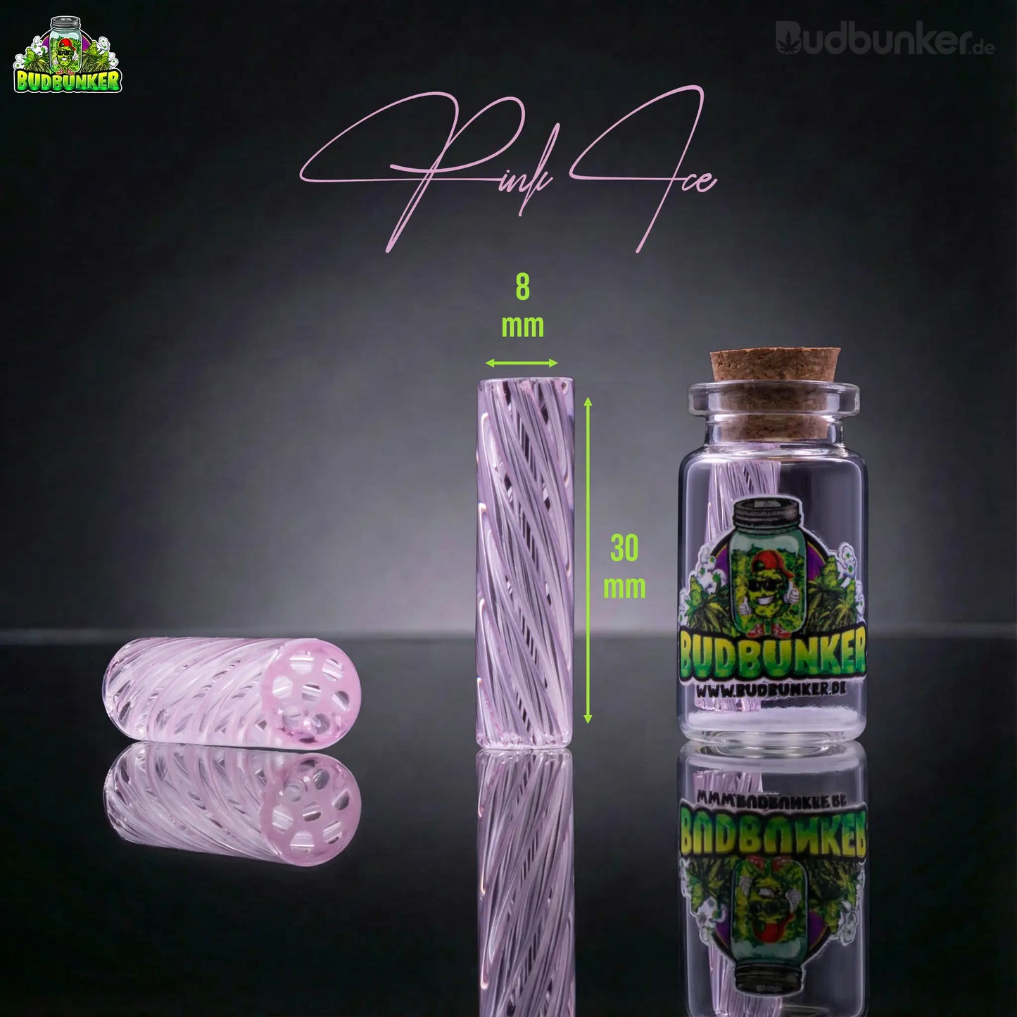 BUDBUNKER Glas Tip Ø 8 mm – 4 Farben