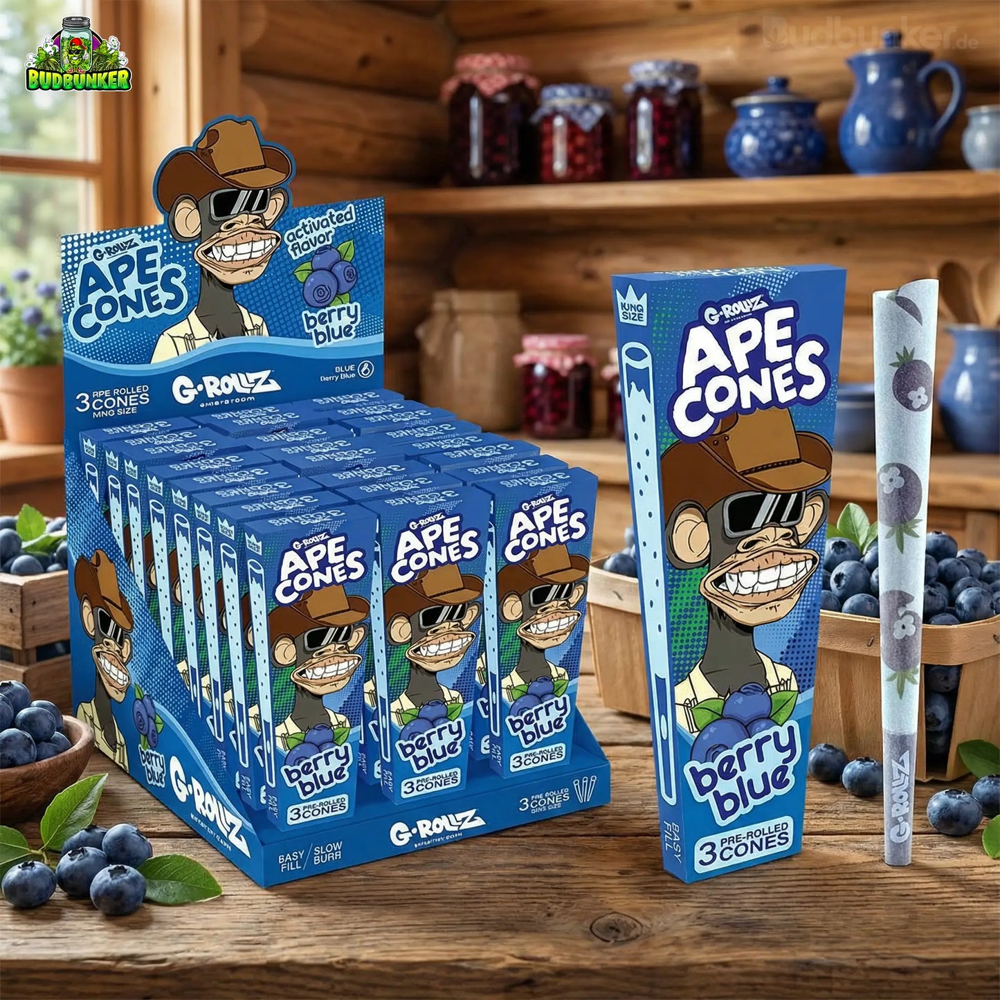 G-Rollz Ape Cones Berry Blue: 3er Pack mit Klick-Tip