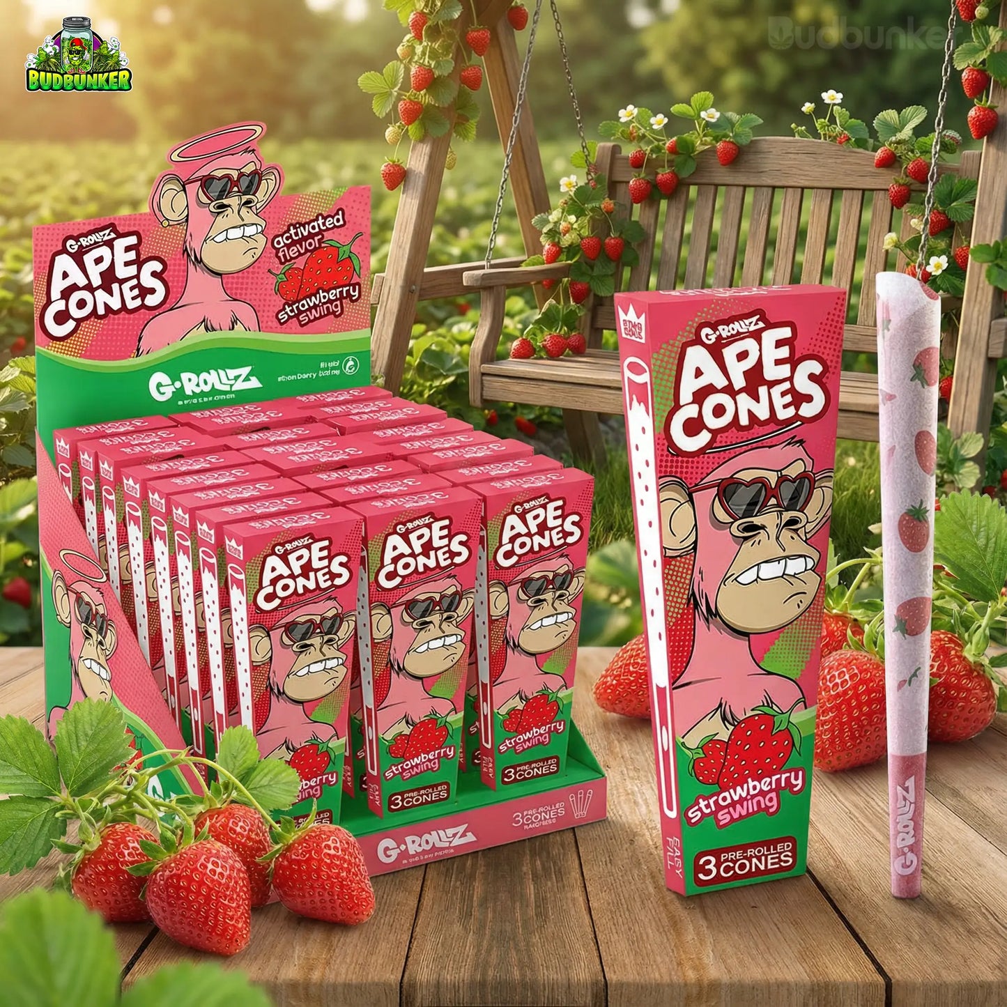 G-Rollz Ape Cones Strawberry Swing: 3er Pack mit Klick-Tip