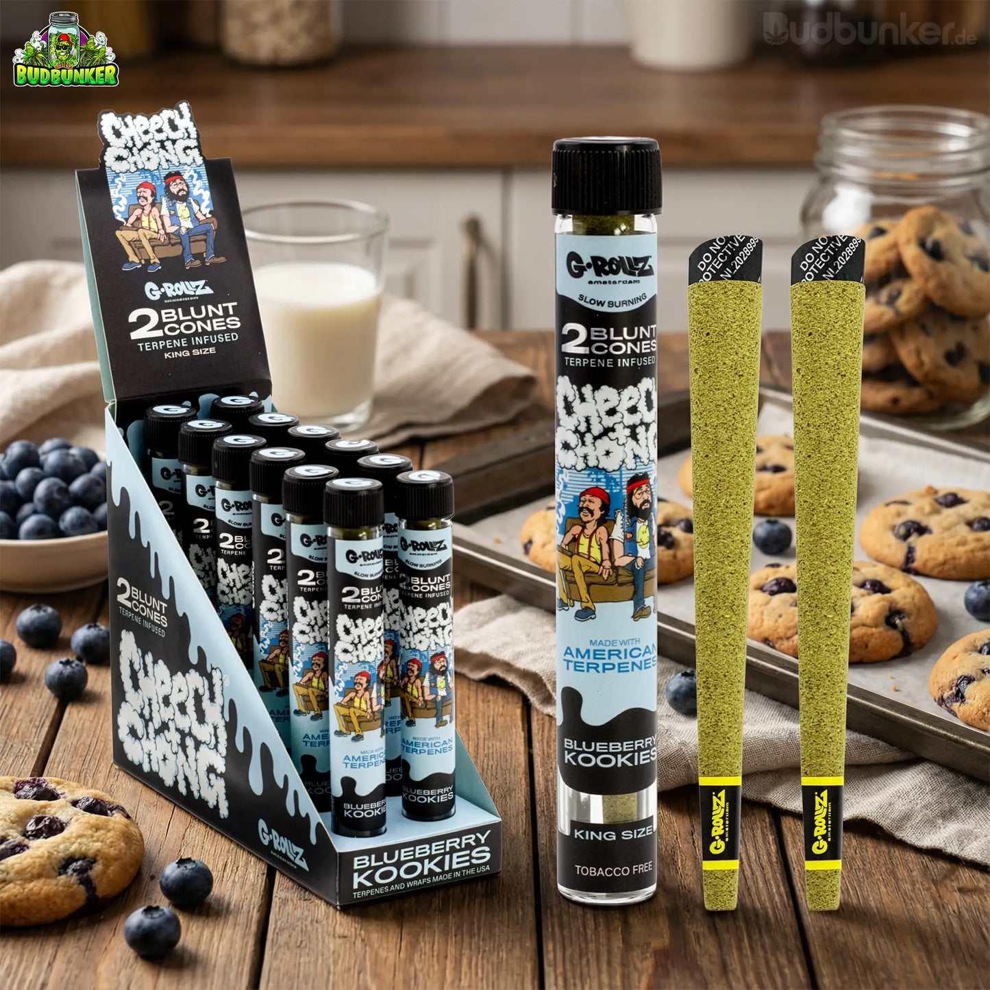 G-Rollz x Cheech & Chong Blueberry Kookies Cones 2er