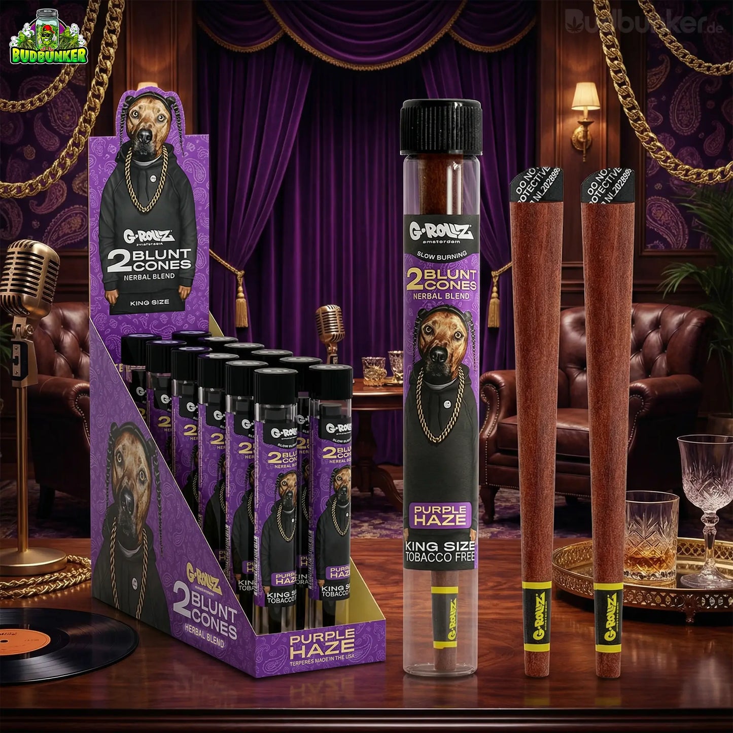 G-Rollz Purple Haze Cones 2er im Glasröhrchen