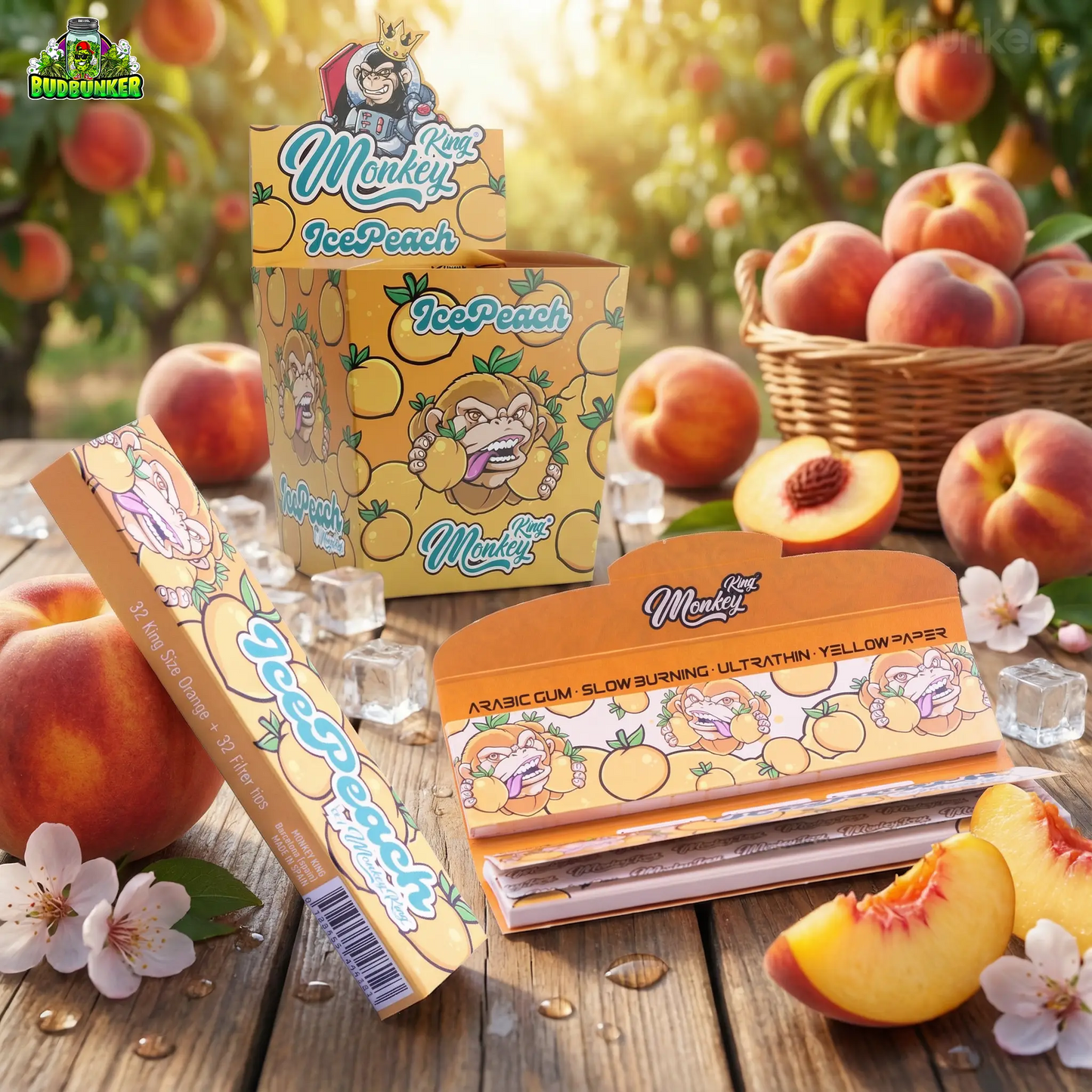 Monkey King Ice Peach: Smell Papers KS Slim + Tips