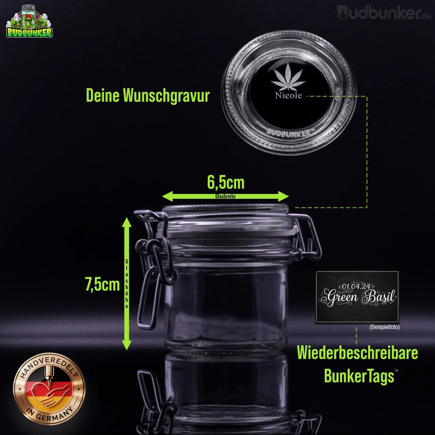 BudBunker Bud & Blood Bundle: 2 Vorratsgläser + Hygrometer