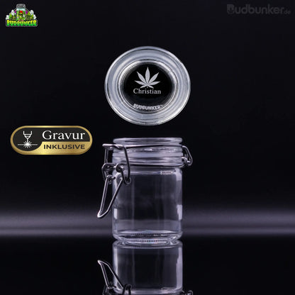 BudBunker Tiny Cousin: Mini Vorratsglas to go mit Gravur